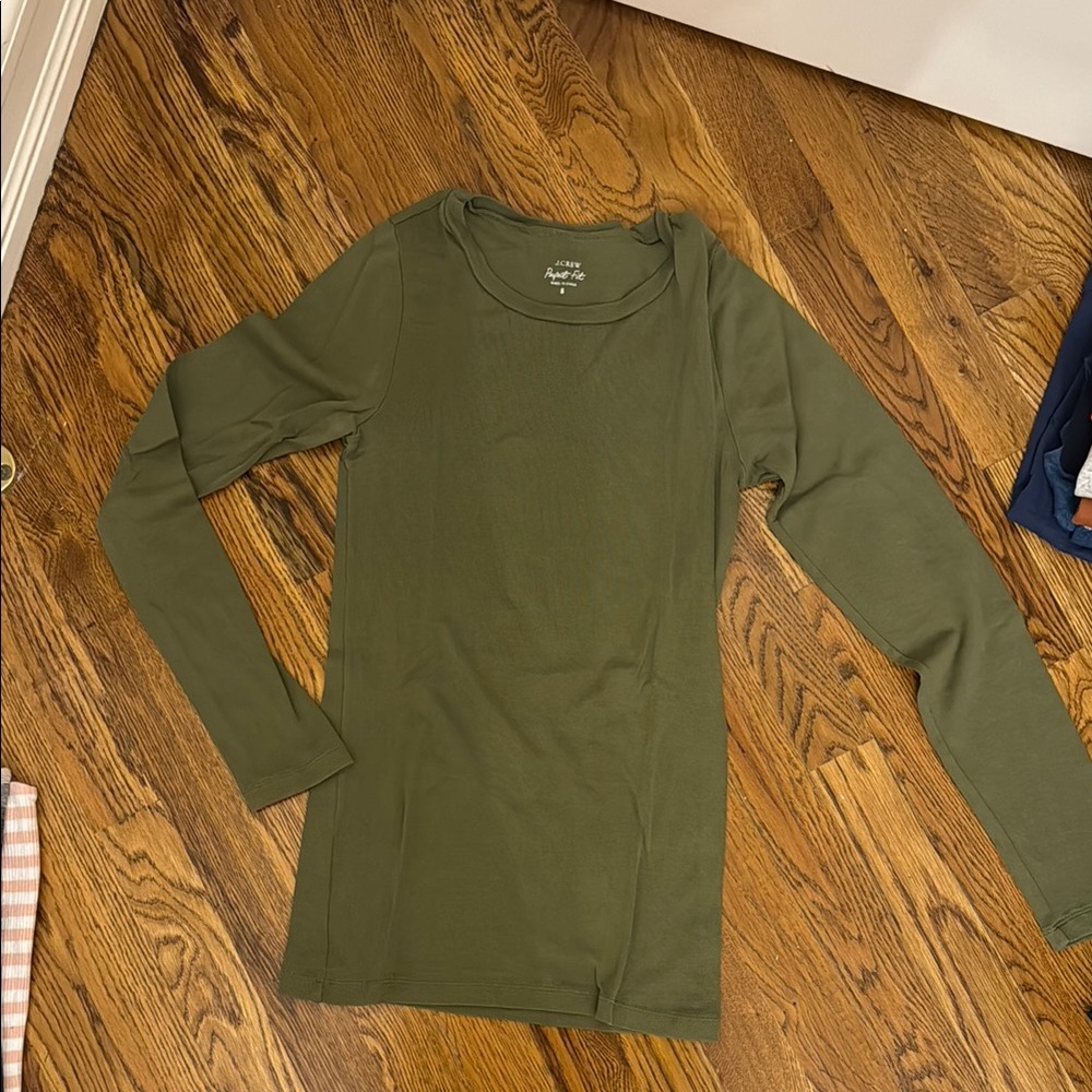 Olive Green Long Sleeve Top